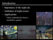 Importance of the night sky