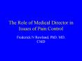 The Role of Medical Director in Issues of Pain Control PowerPoint PPT Presentation