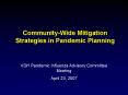 CommunityWide Mitigation Strategies in Pandemic Planning PowerPoint PPT Presentation