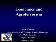 Economics and Agroterrorism