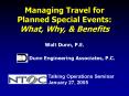 Managing Travel for Planned Special Events: What, Why, PowerPoint PPT Presentation