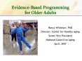 EvidenceBased Programming for Older Adults PowerPoint PPT Presentation