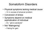 Somatoform Disorders