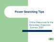 Power Searching Tips PowerPoint PPT Presentation
