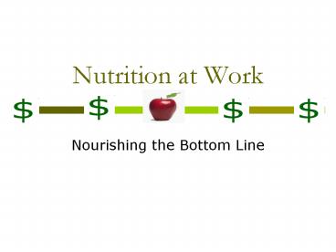Nutrition at Work