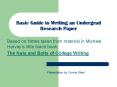 Basic Guide to Writing an Undergrad Research Paper PowerPoint PPT Presentation