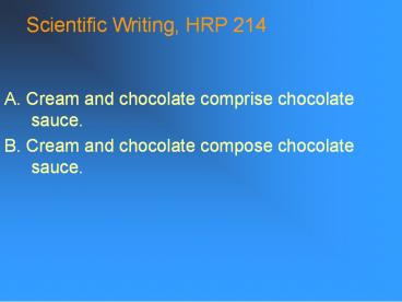 Scientific Writing, HRP 214