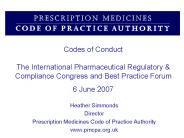 Codes of Conduct The International Pharmaceutical Regulatory