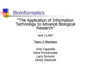 Bioinformatics