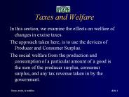 Taxes and Welfare