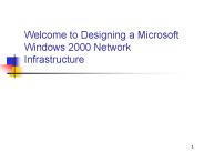 Welcome to Designing a Microsoft Windows 2000 Network Infrastructure