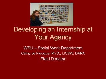 Developing an Internship at Your Agency