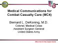 Medical Communications for Combat Casualty Care (MC4) PowerPoint PPT Presentation