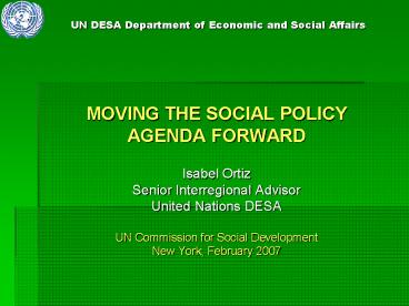 UN DESA Department of Economic and Social Affairs