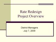 Rate Redesign Project Overview