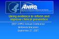 Using evidence to inform and improve clinical prevention PowerPoint PPT Presentation