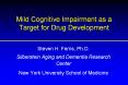 Mild Cognitive Impairment as a Target for Drug Development PowerPoint PPT Presentation