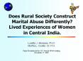 Does Rural Society Construct Marital Abuse Differently? Lived Experiences of Women in Central India. PowerPoint PPT Presentation