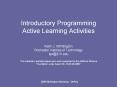 Introductory Programming Active Learning Activities PowerPoint PPT Presentation