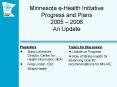 Minnesota e-Health Initiative Progress and Plans 2005  PowerPoint PPT Presentation