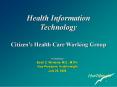 Health Information Technology Citizen PowerPoint PPT Presentation