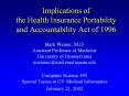 Implications%20of%20the%20Health%20Insurance%20Portability%20and%20Accountability%20Act%20of%201996 PowerPoint PPT Presentation