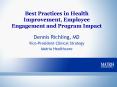 Best Practices in Health Improvement, Employee Engagement and Program Impact PowerPoint PPT Presentation