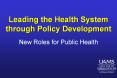 Leading the Health System through Policy Development PowerPoint PPT Presentation