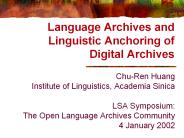 Language Archives and Linguistic Anchoring of Digital Archives