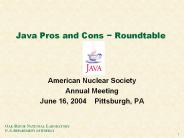 Java Pros and Cons - Roundtable