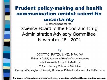 Ideal Risk Communication: