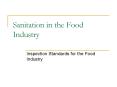 Sanitation in the Food Industry PowerPoint PPT Presentation