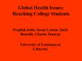Global Health Issues: Reaching College Students PowerPoint PPT Presentation