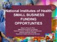 National Institutes of Health SMALL BUSINESS FUNDING OPPORTUNTIES PowerPoint PPT Presentation