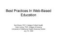 Best Practices In WebBased Education PowerPoint PPT Presentation