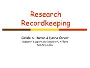 Research Recordkeeping
