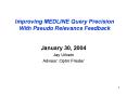 Improving MEDLINE Query Precision With Pseudo Relevance Feedback PowerPoint PPT Presentation