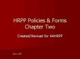HRPP Policies PowerPoint PPT Presentation
