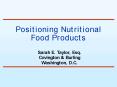 Positioning Nutritional Food Products PowerPoint PPT Presentation