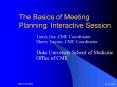 The Basics of Meeting Planning: Interactive Session PowerPoint PPT Presentation