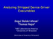 Analyzing Stripped Device-Driver Executables
