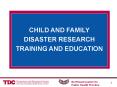 Evaluating Disaster Mental Health Programs for Children and Families PowerPoint PPT Presentation