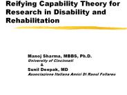 Reifying Capability Theory for Research in Disability and Rehabilitation