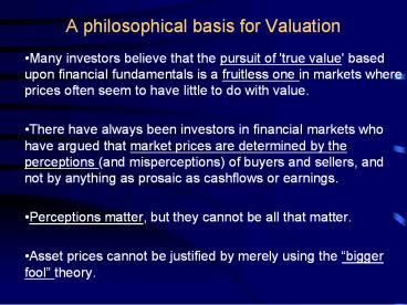 A%20philosophical%20basis%20for%20Valuation