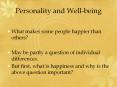 Personality and Well-being PowerPoint PPT Presentation