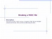 Breaking a MARC file