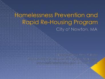 Promoting Homelessness Program Replication Homelessness Prevention and Rapid Re-Housing Program presentation ...