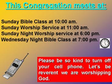 This Congregation meets at: