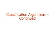 Classification Algorithms Continued