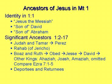 Ancestors of Jesus in Mt 1